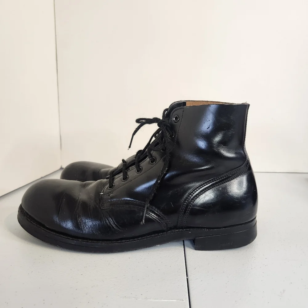 Biltrite Black Leather Steel Toe Work Combat Boots Mens Size 11.5 D Safety Lace - Picture 2 of 6